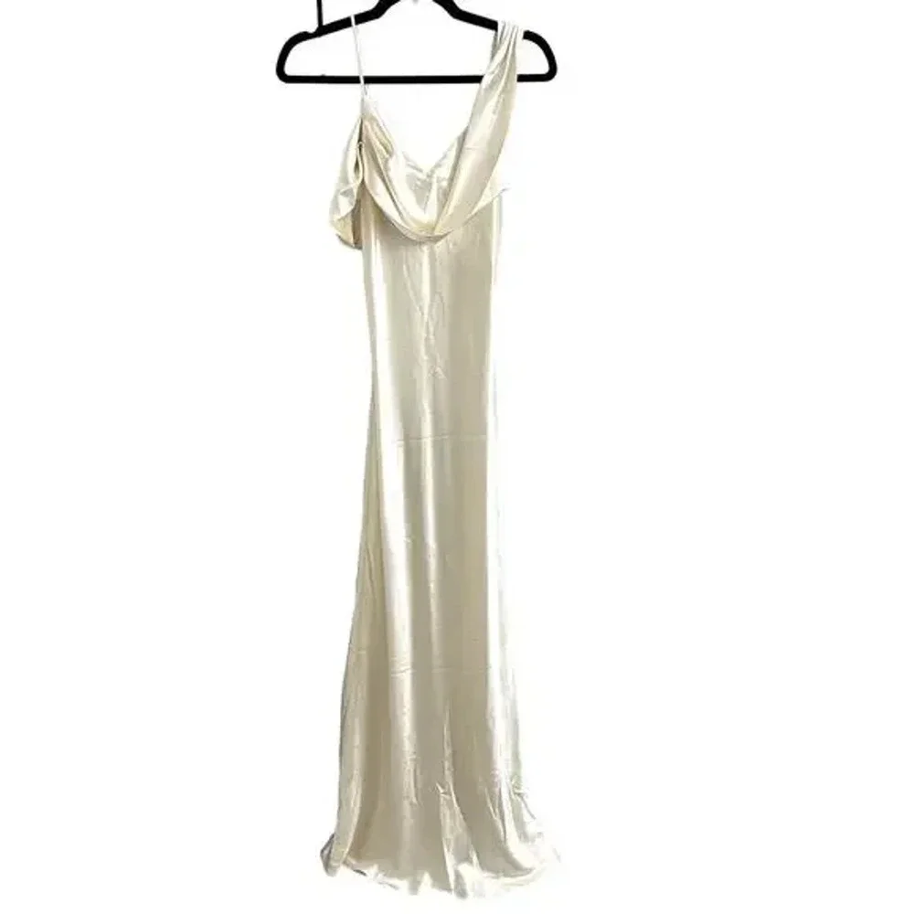 Reformation Ronda Silk Dress Ivory - Picture 8 of 13